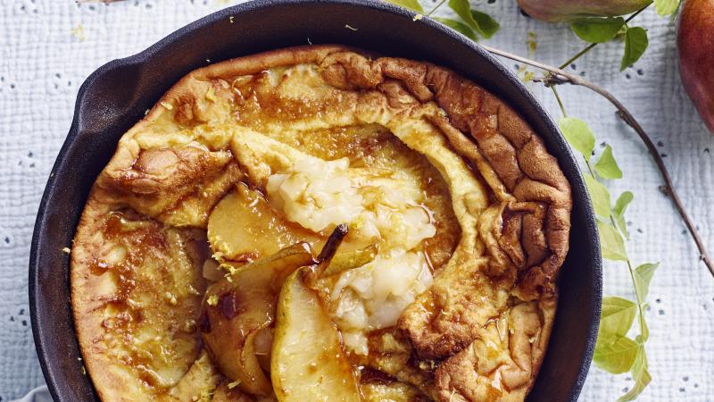 Dutch baby met gekarameliseerde peer en perencompote (1)