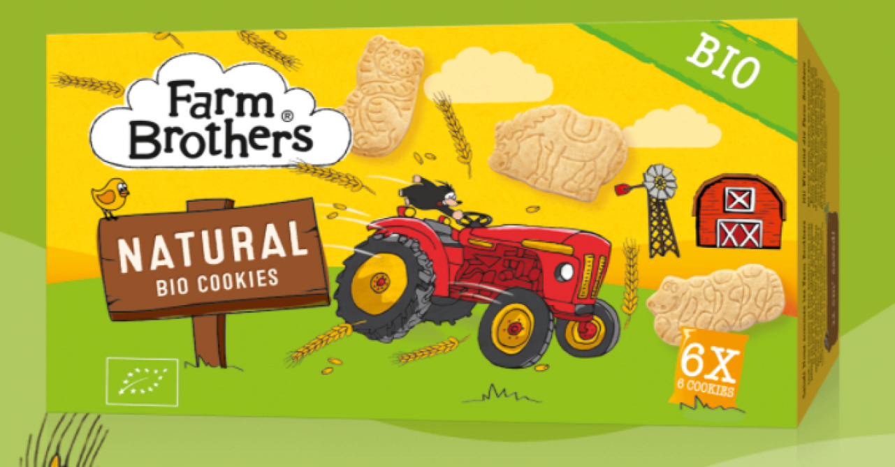 Farm Brothers koekjes zijn er in 7 smaken en verkrijgbaar bij Delhaize, Bio-Planet en Albert Heijn