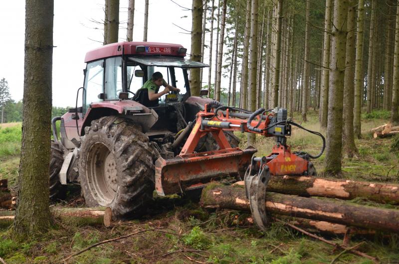 Het feit dat machines en paard elkaar aanvullen, hoeft in dit vak niet langer bewezen te worden. Eens de boomstammen aan de rand van het bos, zorgt de machine voor de rest.