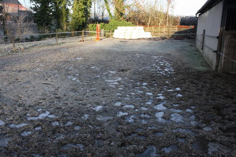 Door de winterse buien heeft de uitloop veel weg van een bevroren maanlandschap
