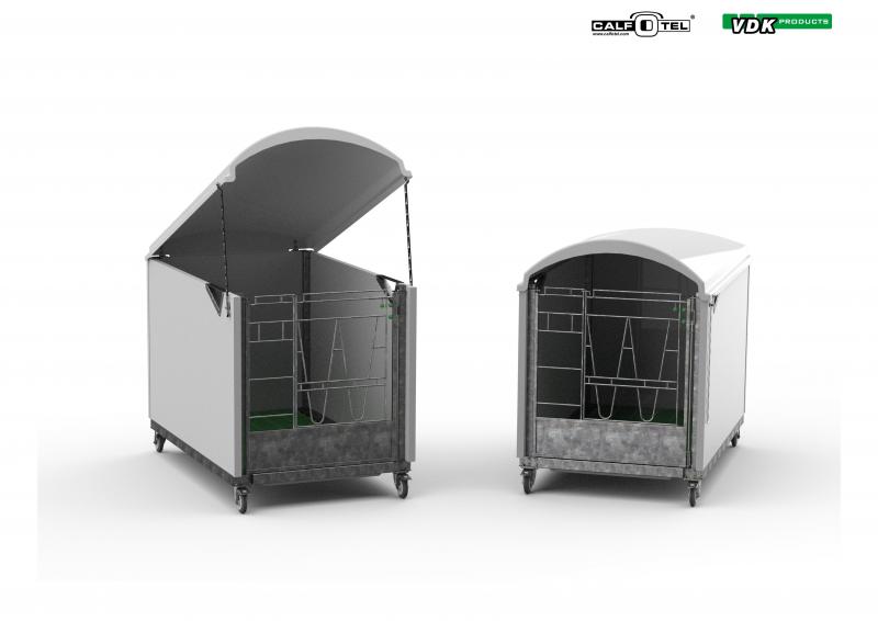 Calfotel's Open Top premium single & duo maken het mogelijk om kalveren op een mobiele roostervloer  te huisvesten.