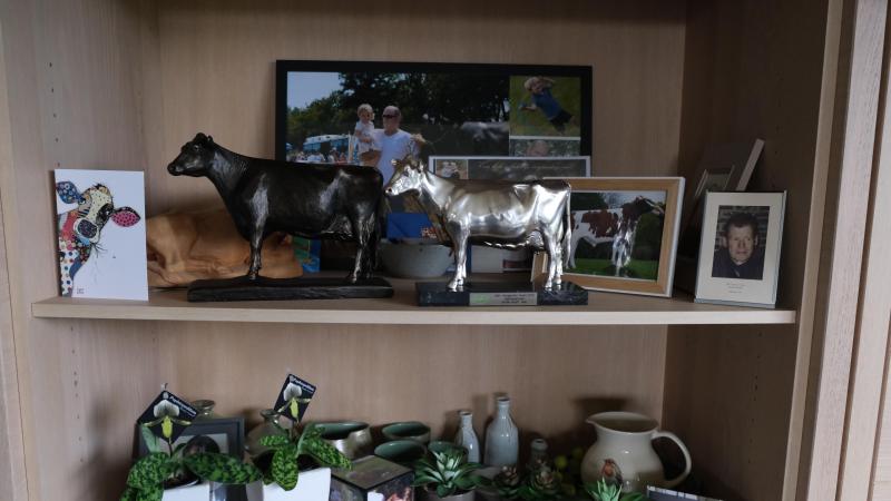 In deze kast staan enkele prijzen die Marcel doorheen de jaren won.