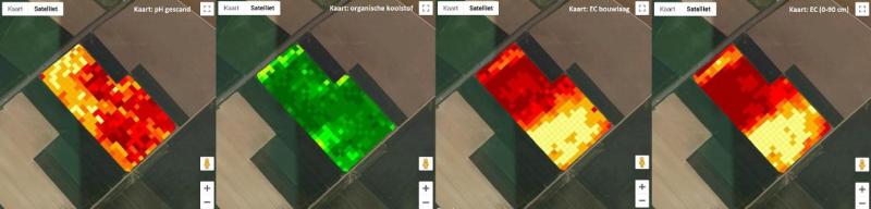 Perceelskaarten gemaakt vanuit een bodemscan.