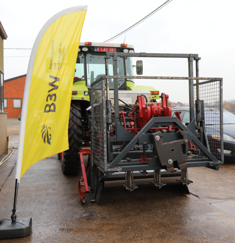 De rijenbemester van het bedrijf Frans en Wouters was te bezichtigen tijden het thematische uitwisselingsmoment.