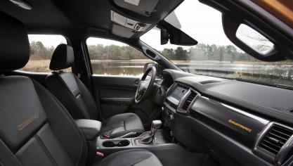 Het knappe interieur van de Ford Ranger, Wildtrak uitvoering.