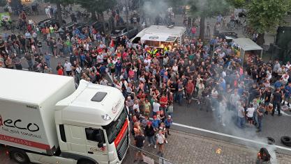 Boeren en de agrovoedingsector protesteerden tegen het positieve PAS-advies van de stad Hoogstraten.