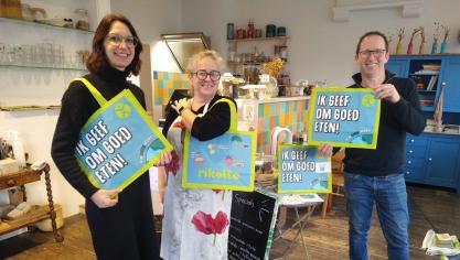 De winkelzak van Rikolto kost 10 euro en is te verkrijgen via www.geefomgoedeten.be of via een van de acties van vrijwilligers.