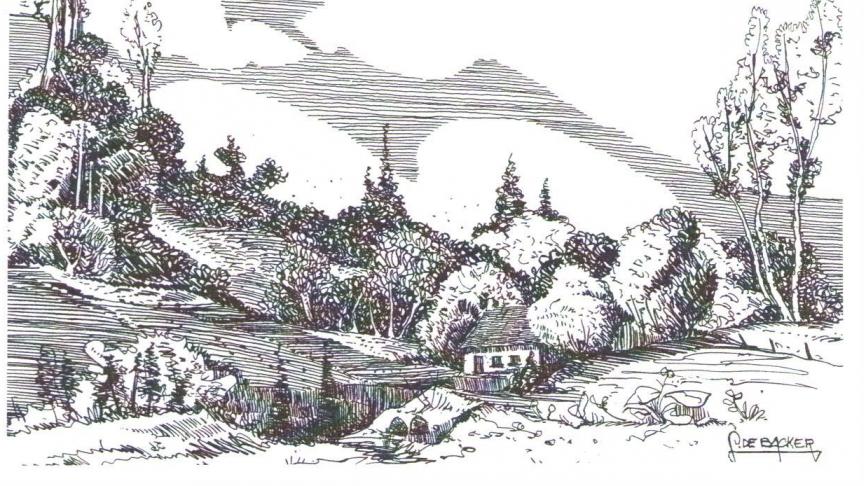 Plattelandsdichter Jozef Vandromme uit Geluwe schreef voor elk seizoen een echt buitengedicht. De tekening is van de hand van Laurent De Backer.