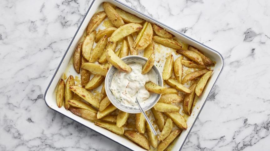 2018-10-05 Aardappelwedges met frisse dip