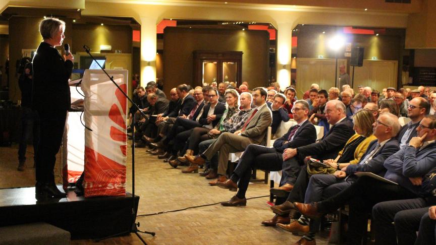 Landbouwminister Joke Schauvliege hield tijdens het evenement een warm pleidooi voor meer samenwerking tussen boeren.