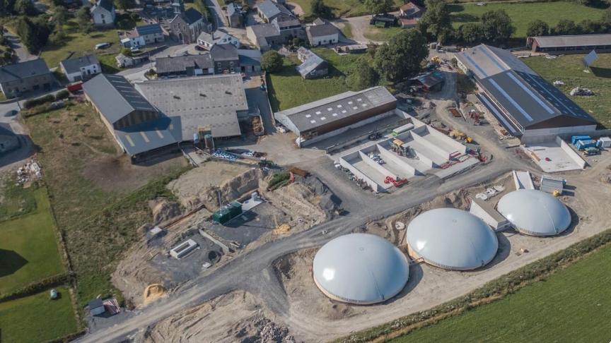 Luchtbeeld van het bedrijf Jonkeau in Taverneux.