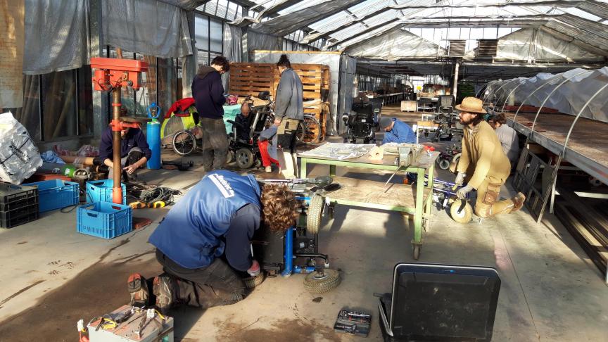 De serre werd getransformeerd tot atelier.