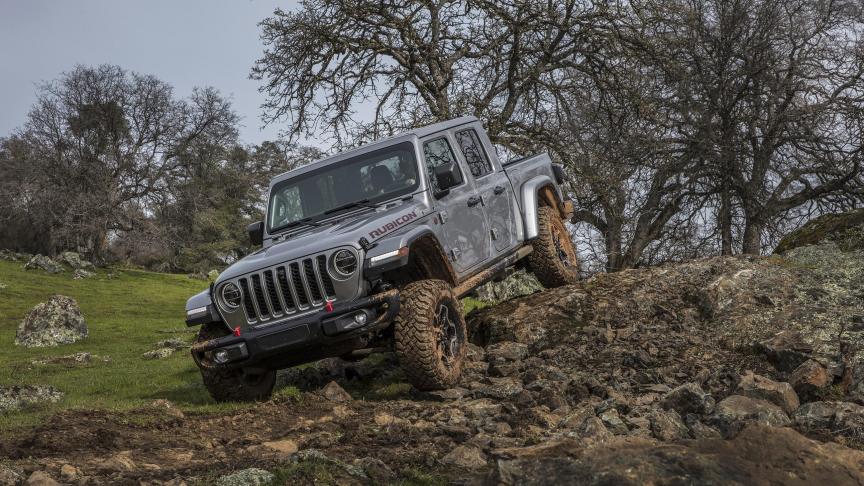 De Jeep Gladiotor is uitgerust met een V6 3,6l die hem charme geeft.