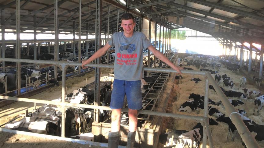 In 2018 liep Vincent stage op het melkveebedrijf van Otto en Anita Bouwmeester in Zernitz (D).