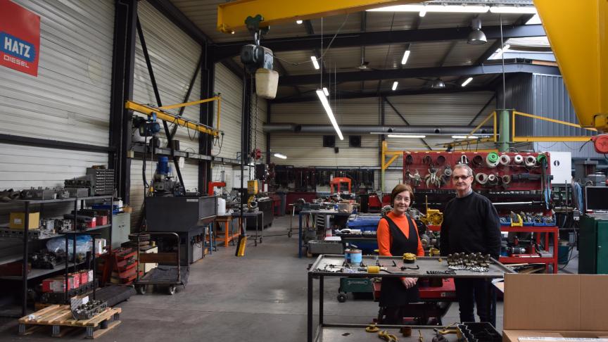 Erna Bollingh en Philip Smets, zaakvoerders van Smets Motorenrevisie.