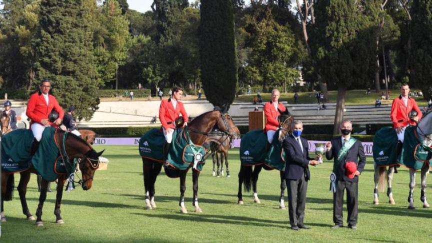 Het Belgisch team won de Longines FEI Nations Cup op CSIO Rome.