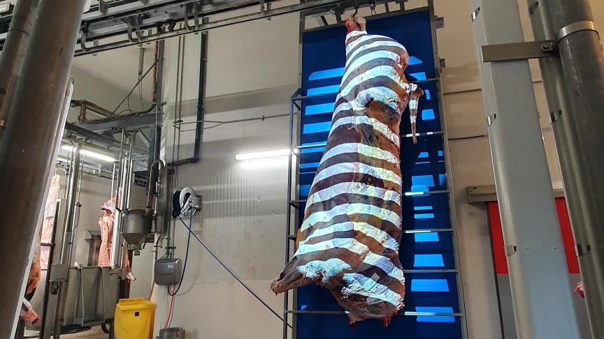 De VBS2000 bestaat uit een blauw achtergrondscherm met geleidingsstaven, 2 camera’s, belichting en een computer.