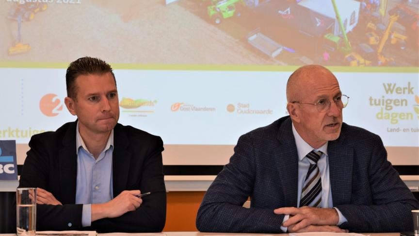 Event manager Gunther De Mey (links) en afscheidnemend voorzitter van de Werktuigendagen Georges Van Keerberghen kijken hoopvol uit naar een mooie editie van de beurs.