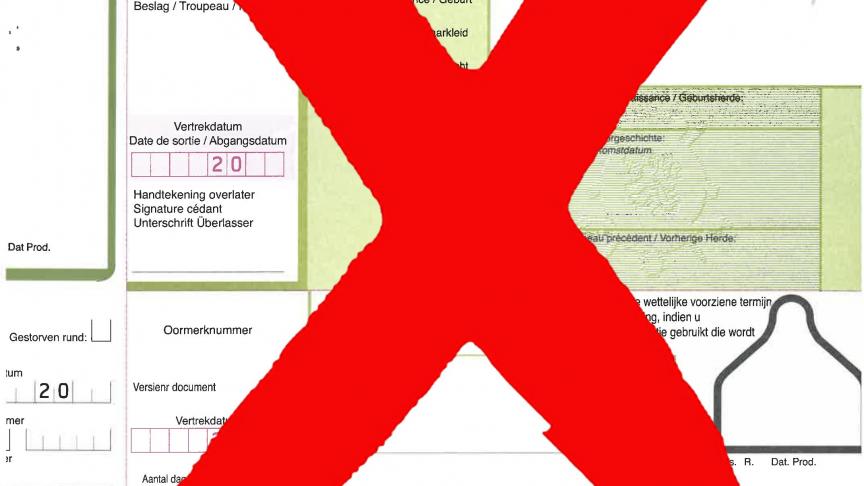 Het oude paspoort wordt vervangen door een verplaatsingsdocument (binnenlandse handel) of een identificatiedocument (export).